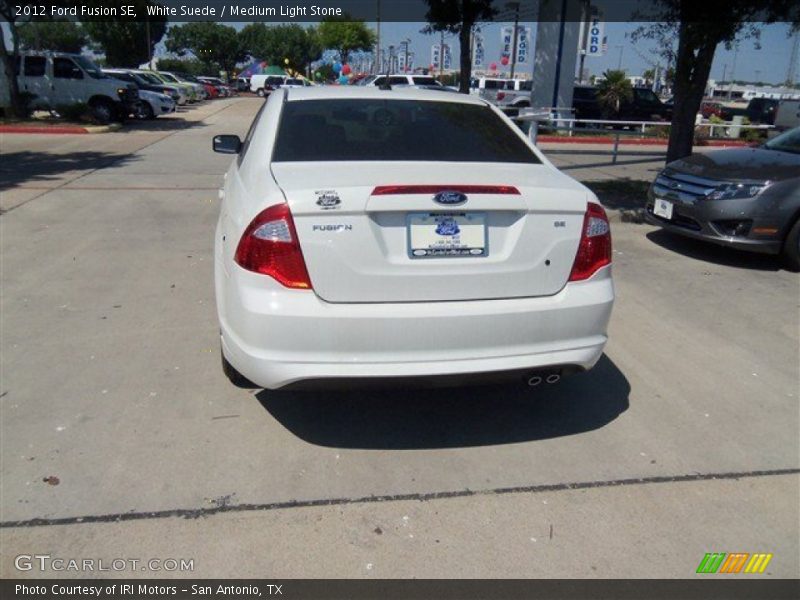 White Suede / Medium Light Stone 2012 Ford Fusion SE