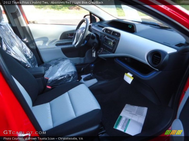 Absolutely Red / Light Blue Gray/Black 2012 Toyota Prius c Hybrid Two