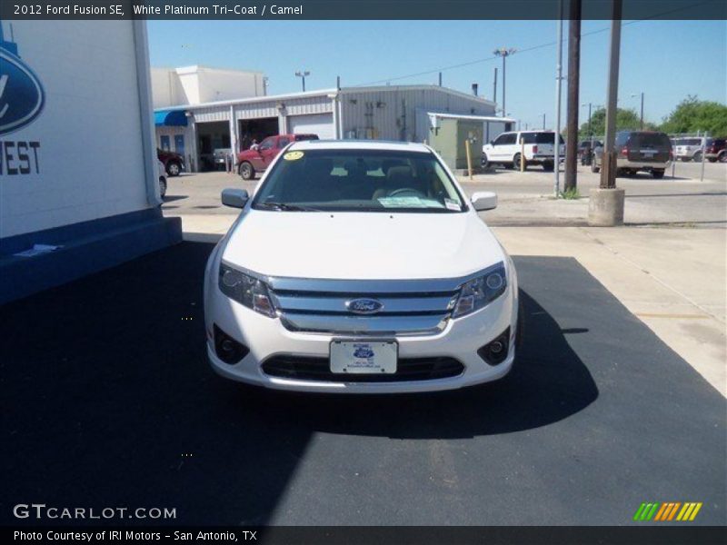 White Platinum Tri-Coat / Camel 2012 Ford Fusion SE