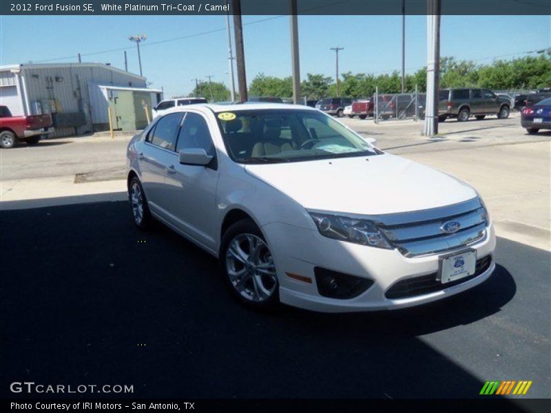 White Platinum Tri-Coat / Camel 2012 Ford Fusion SE