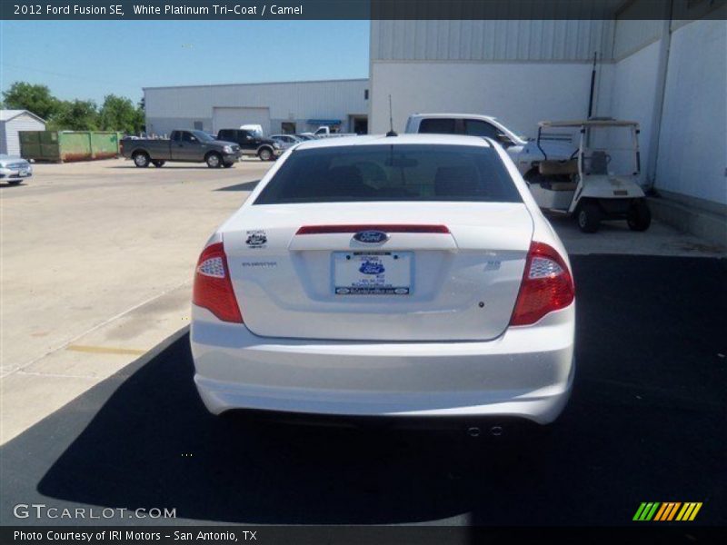 White Platinum Tri-Coat / Camel 2012 Ford Fusion SE