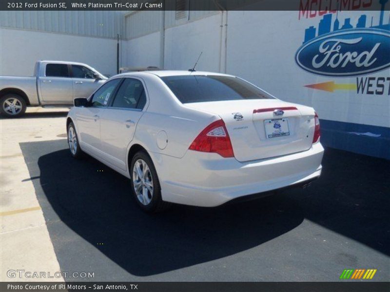 White Platinum Tri-Coat / Camel 2012 Ford Fusion SE