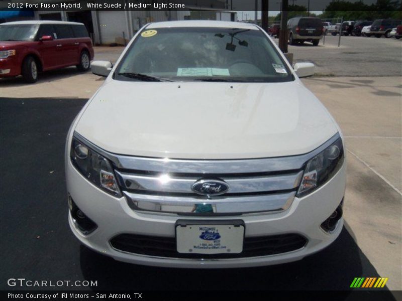 White Suede / Medium Light Stone 2012 Ford Fusion Hybrid