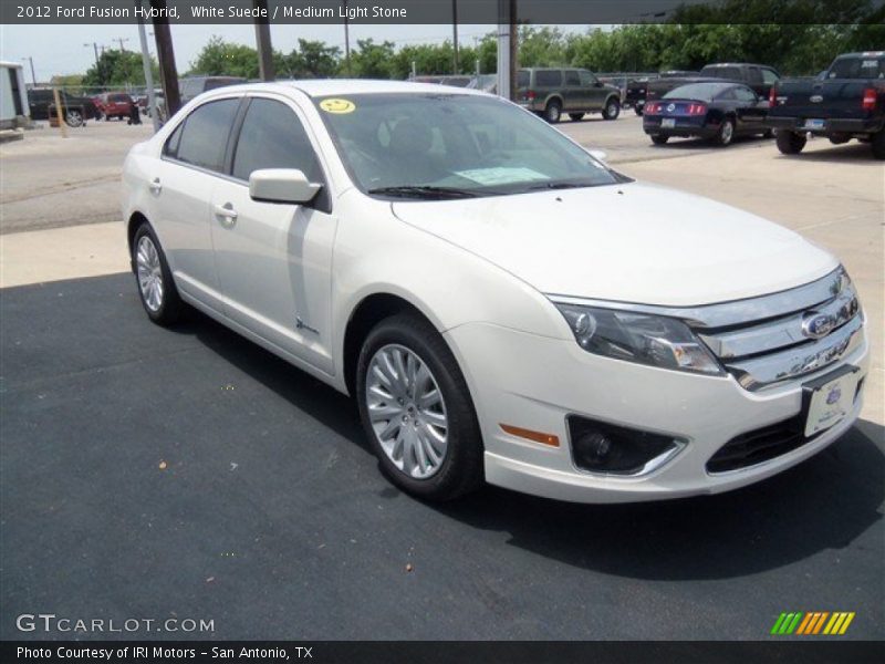 White Suede / Medium Light Stone 2012 Ford Fusion Hybrid