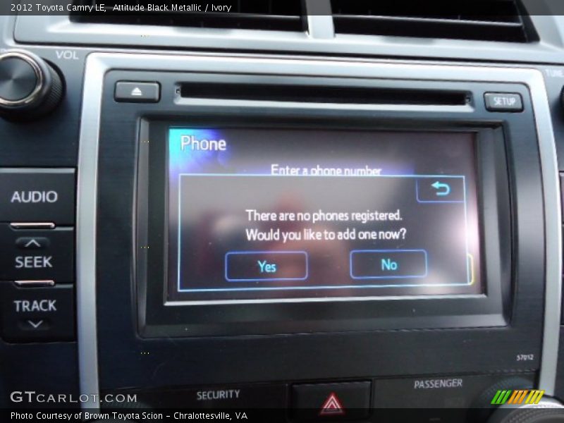 Attitude Black Metallic / Ivory 2012 Toyota Camry LE