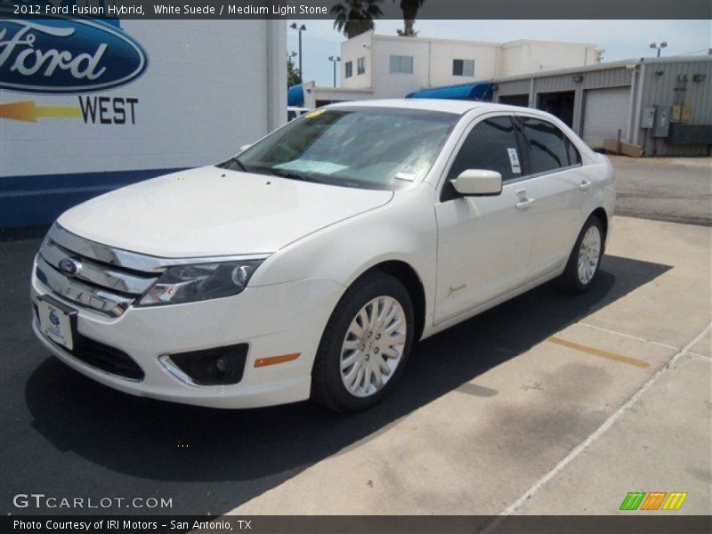 White Suede / Medium Light Stone 2012 Ford Fusion Hybrid