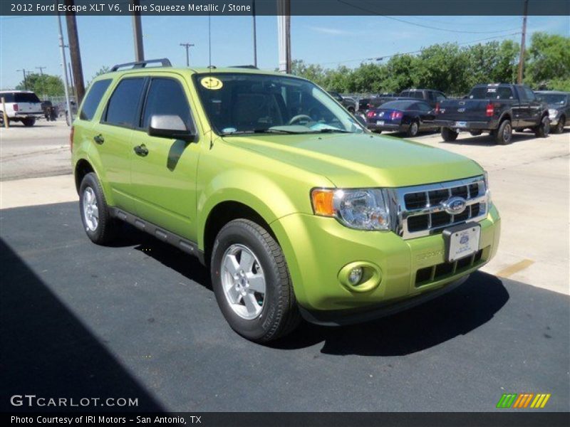 Lime Squeeze Metallic / Stone 2012 Ford Escape XLT V6