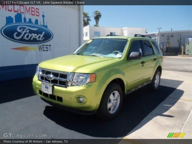 Lime Squeeze Metallic / Stone 2012 Ford Escape XLT V6