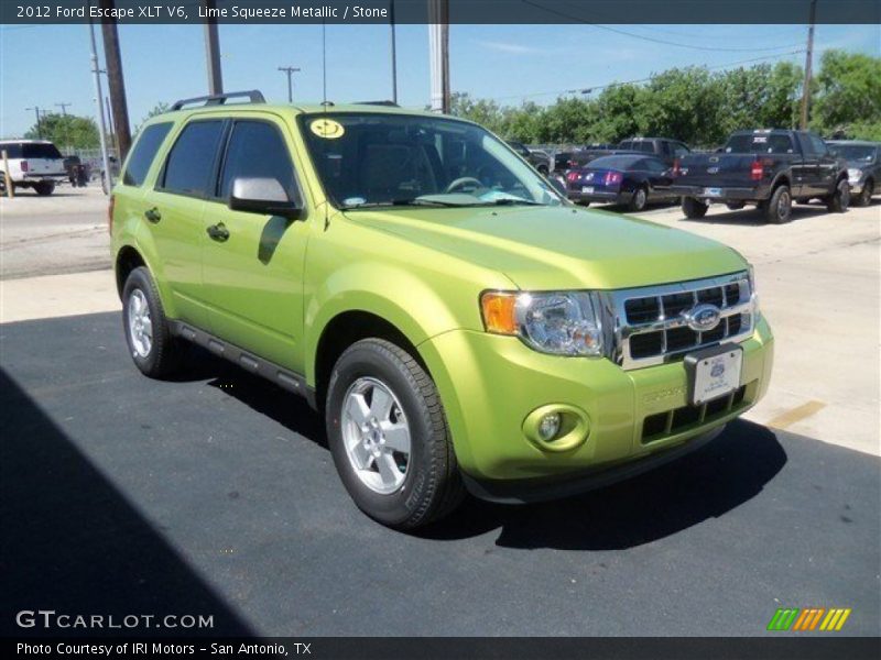 Lime Squeeze Metallic / Stone 2012 Ford Escape XLT V6