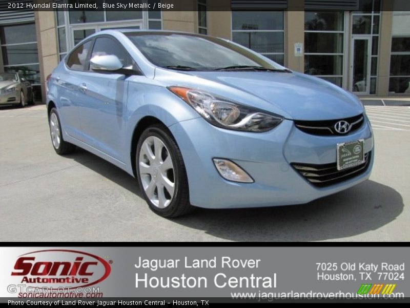 Blue Sky Metallic / Beige 2012 Hyundai Elantra Limited
