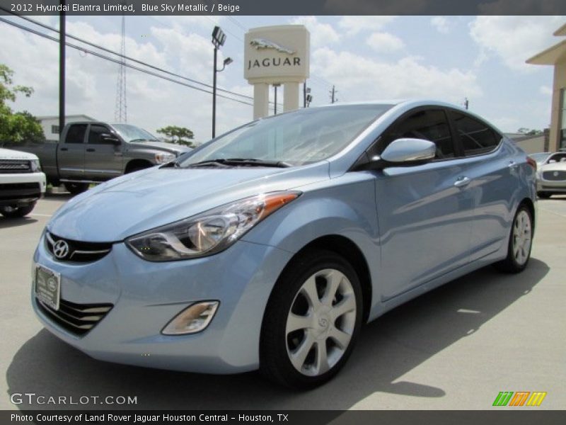 Blue Sky Metallic / Beige 2012 Hyundai Elantra Limited