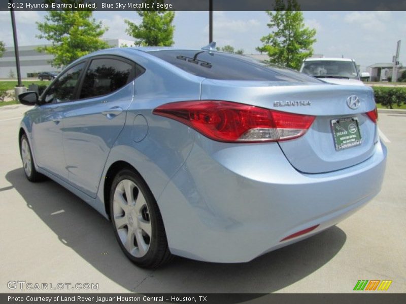 Blue Sky Metallic / Beige 2012 Hyundai Elantra Limited