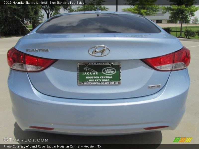 Blue Sky Metallic / Beige 2012 Hyundai Elantra Limited