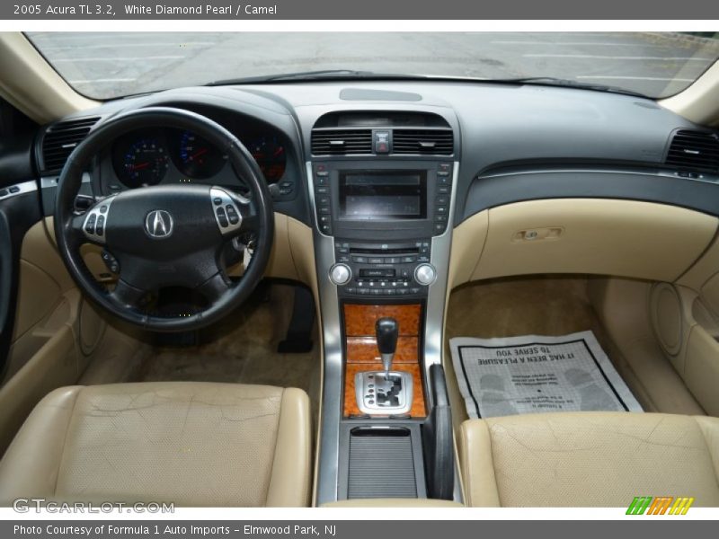 White Diamond Pearl / Camel 2005 Acura TL 3.2