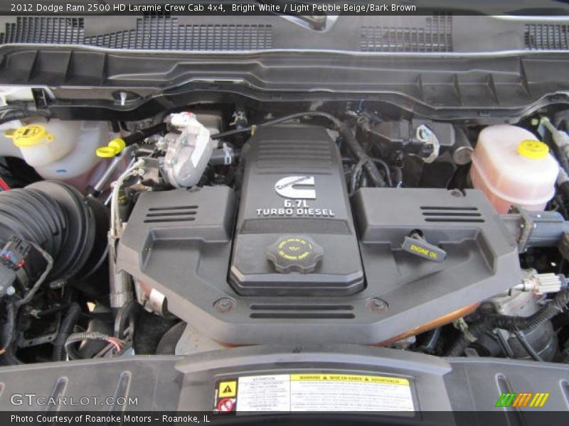Bright White / Light Pebble Beige/Bark Brown 2012 Dodge Ram 2500 HD Laramie Crew Cab 4x4