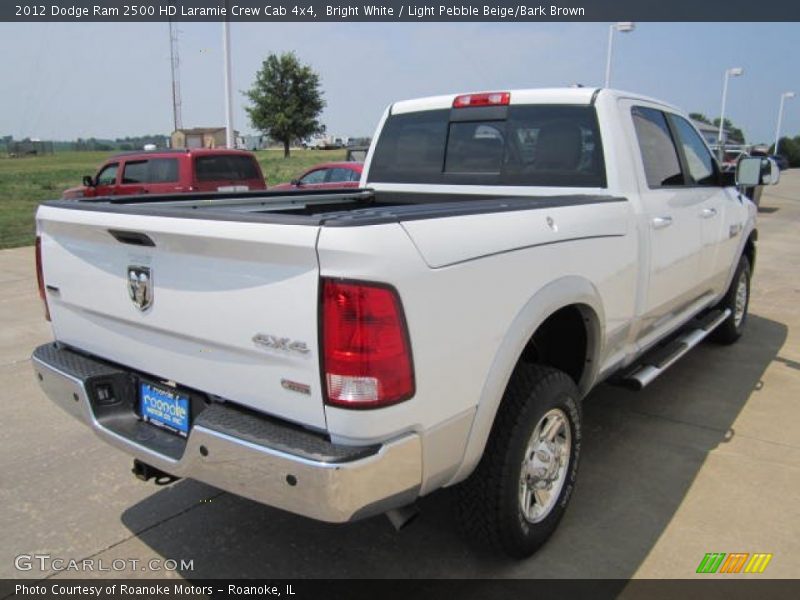 Bright White / Light Pebble Beige/Bark Brown 2012 Dodge Ram 2500 HD Laramie Crew Cab 4x4