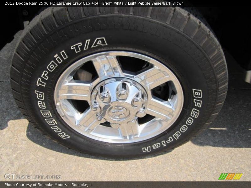 Bright White / Light Pebble Beige/Bark Brown 2012 Dodge Ram 2500 HD Laramie Crew Cab 4x4