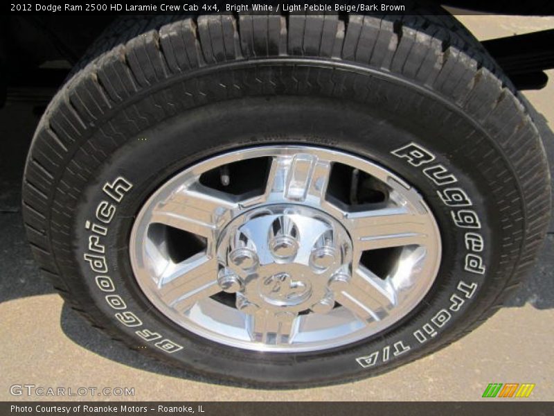 Bright White / Light Pebble Beige/Bark Brown 2012 Dodge Ram 2500 HD Laramie Crew Cab 4x4