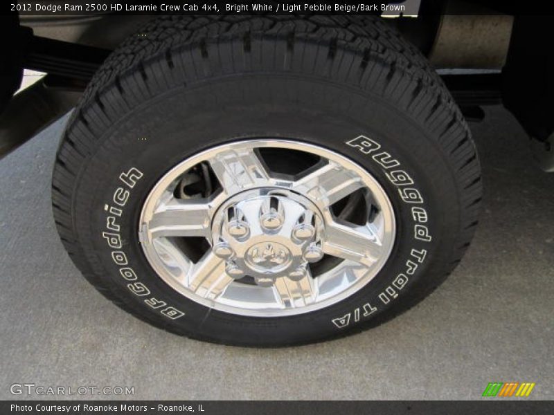Bright White / Light Pebble Beige/Bark Brown 2012 Dodge Ram 2500 HD Laramie Crew Cab 4x4