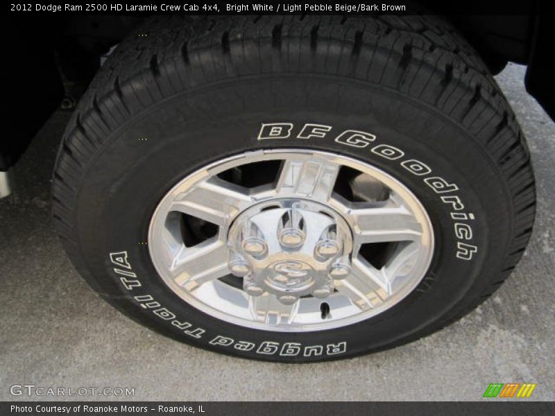Bright White / Light Pebble Beige/Bark Brown 2012 Dodge Ram 2500 HD Laramie Crew Cab 4x4