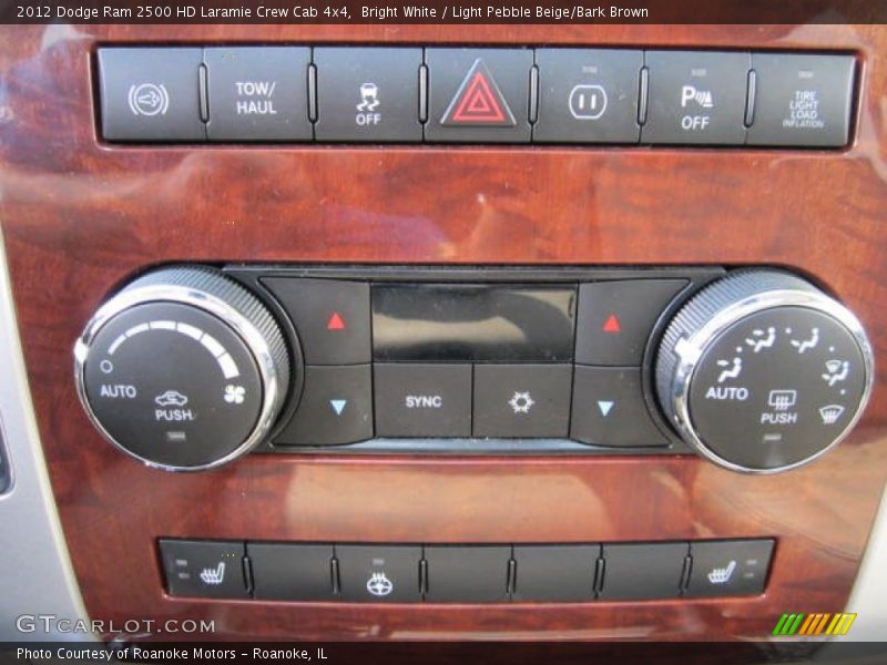 Bright White / Light Pebble Beige/Bark Brown 2012 Dodge Ram 2500 HD Laramie Crew Cab 4x4