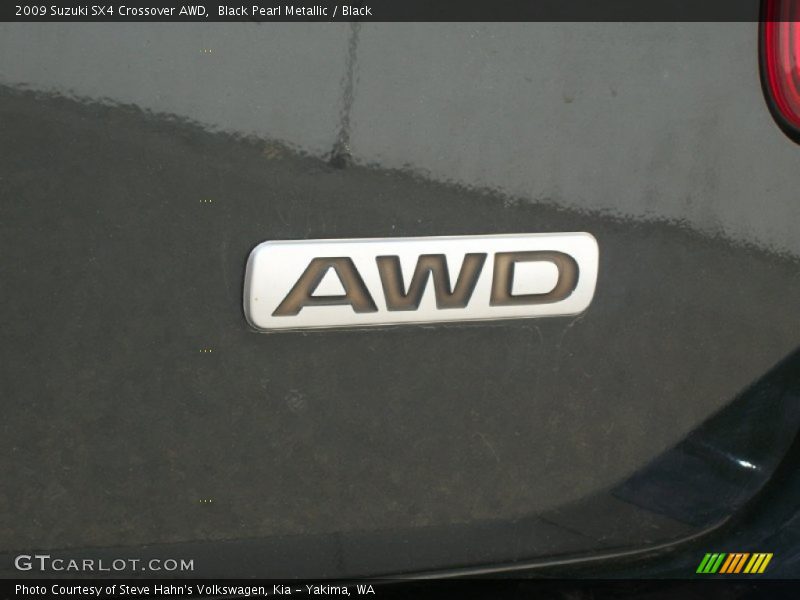 Black Pearl Metallic / Black 2009 Suzuki SX4 Crossover AWD