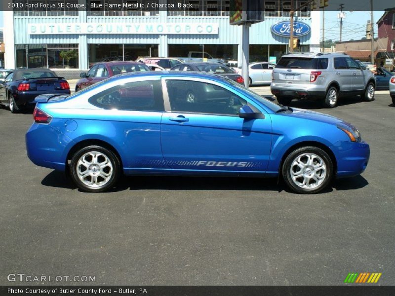 Blue Flame Metallic / Charcoal Black 2010 Ford Focus SE Coupe