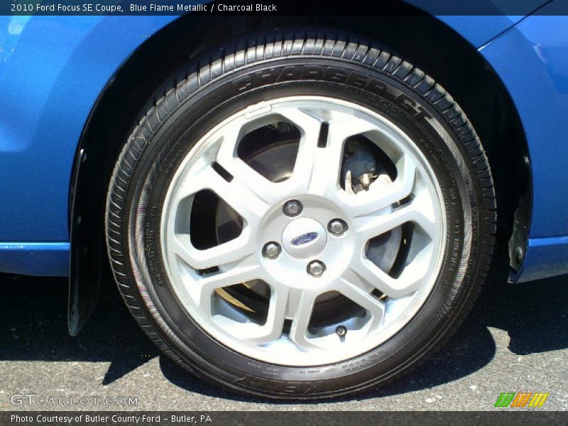 Blue Flame Metallic / Charcoal Black 2010 Ford Focus SE Coupe