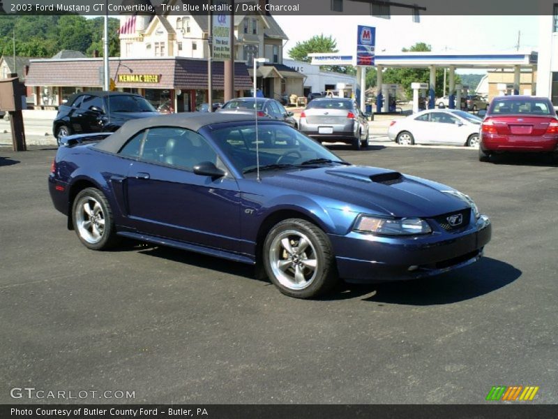 True Blue Metallic / Dark Charcoal 2003 Ford Mustang GT Convertible