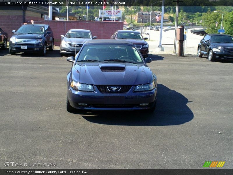 True Blue Metallic / Dark Charcoal 2003 Ford Mustang GT Convertible