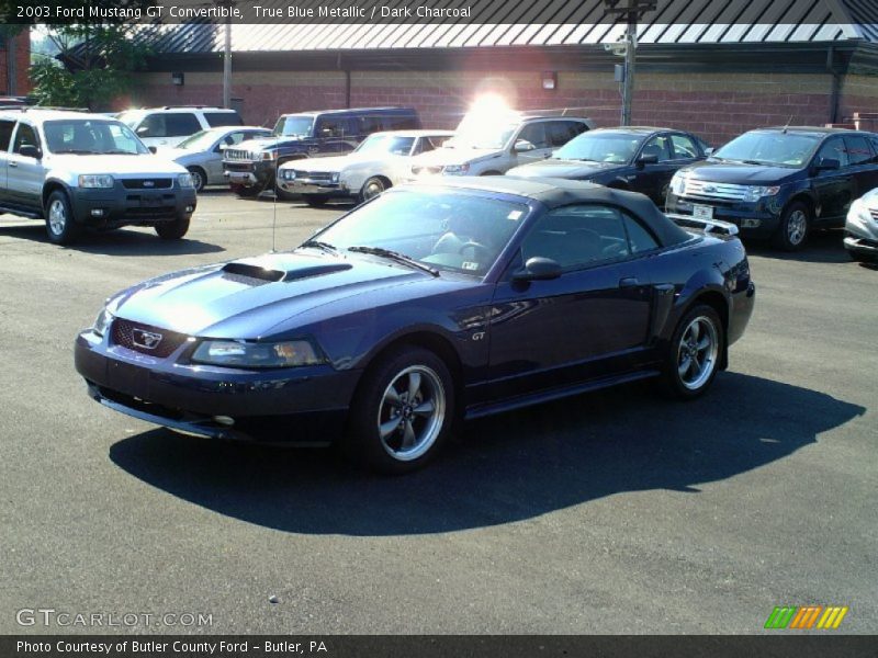 True Blue Metallic / Dark Charcoal 2003 Ford Mustang GT Convertible