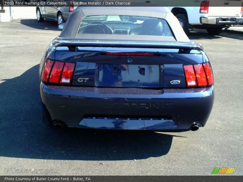 True Blue Metallic / Dark Charcoal 2003 Ford Mustang GT Convertible