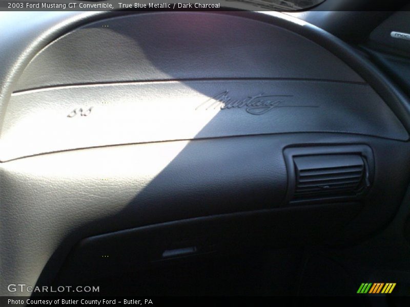 True Blue Metallic / Dark Charcoal 2003 Ford Mustang GT Convertible