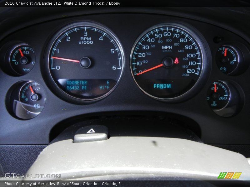 White Diamond Tricoat / Ebony 2010 Chevrolet Avalanche LTZ