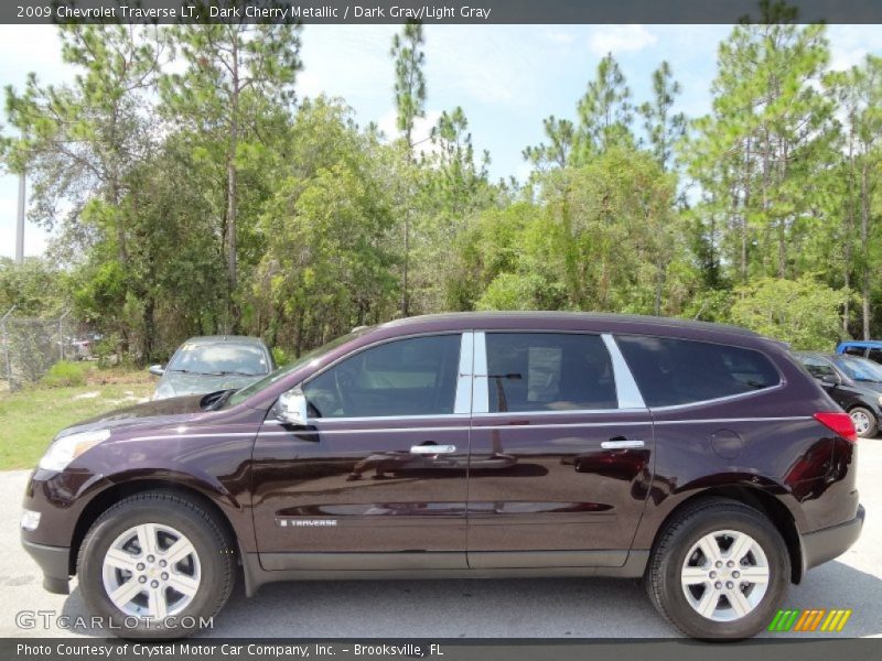 Dark Cherry Metallic / Dark Gray/Light Gray 2009 Chevrolet Traverse LT
