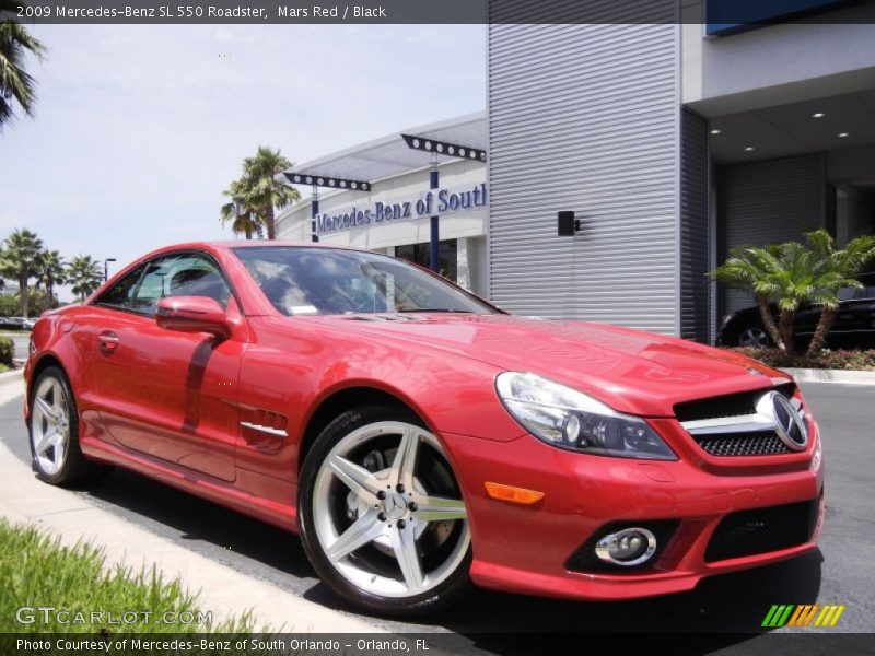 Mars Red / Black 2009 Mercedes-Benz SL 550 Roadster