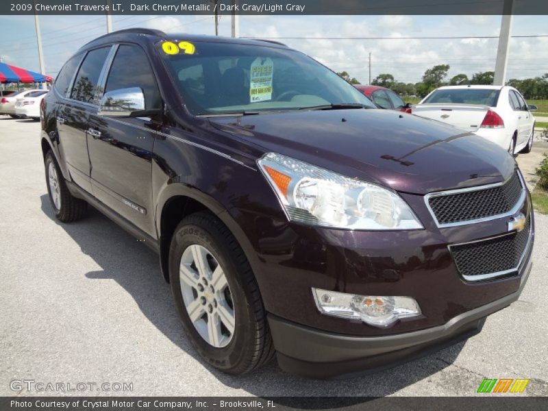 Dark Cherry Metallic / Dark Gray/Light Gray 2009 Chevrolet Traverse LT