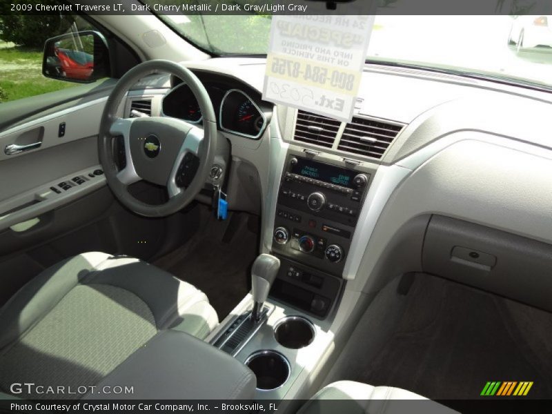 Dark Cherry Metallic / Dark Gray/Light Gray 2009 Chevrolet Traverse LT