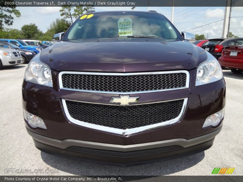 Dark Cherry Metallic / Dark Gray/Light Gray 2009 Chevrolet Traverse LT