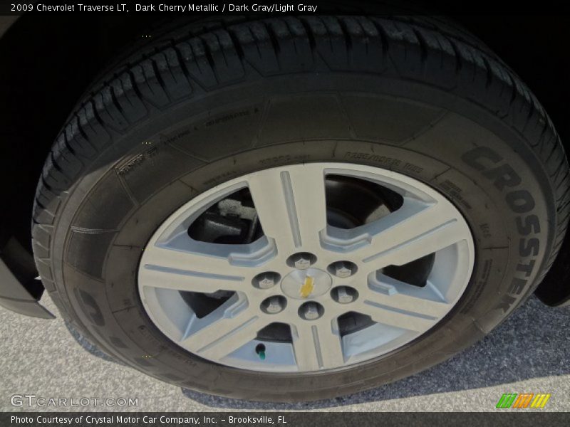 Dark Cherry Metallic / Dark Gray/Light Gray 2009 Chevrolet Traverse LT