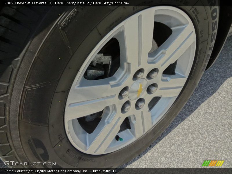 Dark Cherry Metallic / Dark Gray/Light Gray 2009 Chevrolet Traverse LT