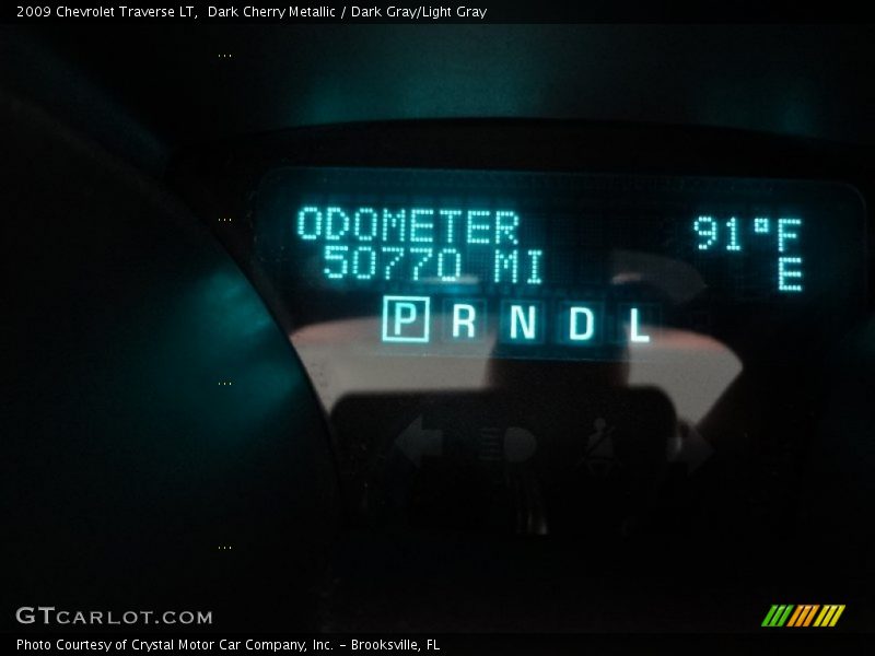 Dark Cherry Metallic / Dark Gray/Light Gray 2009 Chevrolet Traverse LT