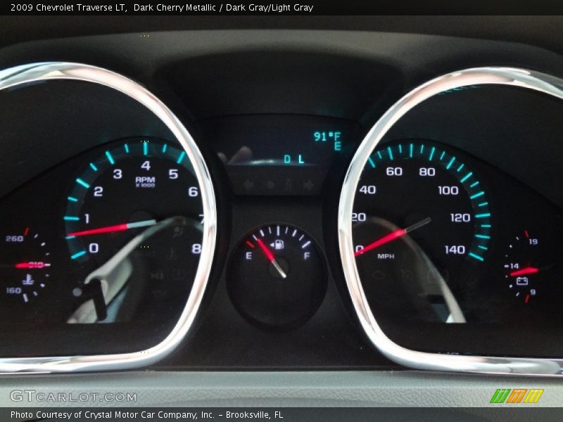 Dark Cherry Metallic / Dark Gray/Light Gray 2009 Chevrolet Traverse LT
