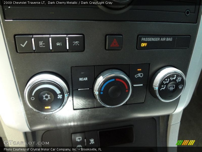 Dark Cherry Metallic / Dark Gray/Light Gray 2009 Chevrolet Traverse LT