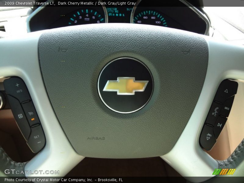 Dark Cherry Metallic / Dark Gray/Light Gray 2009 Chevrolet Traverse LT