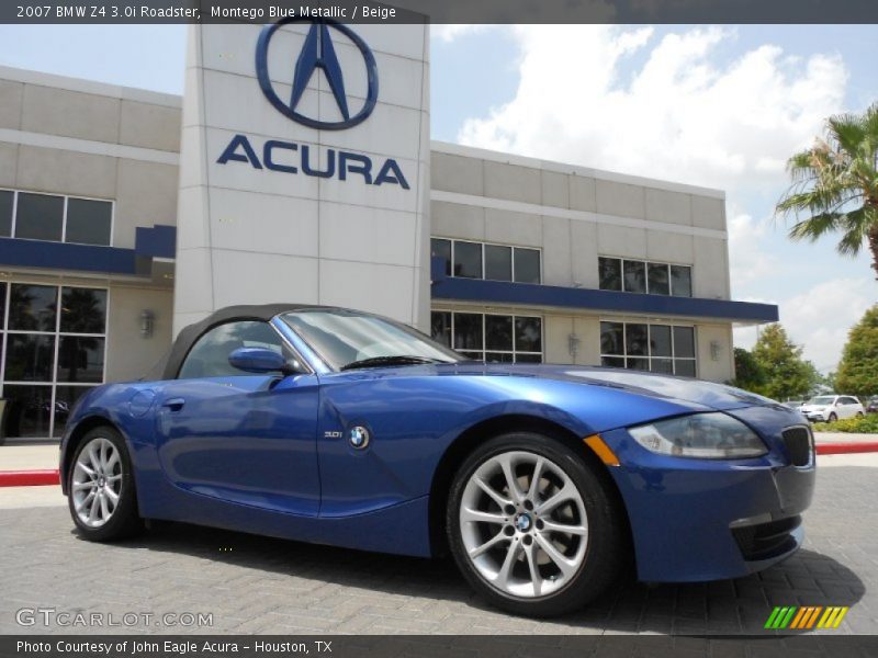Montego Blue Metallic / Beige 2007 BMW Z4 3.0i Roadster