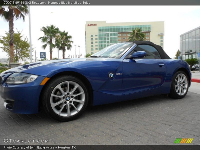 Montego Blue Metallic / Beige 2007 BMW Z4 3.0i Roadster