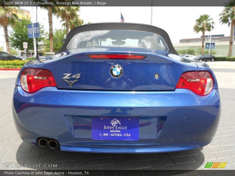 Montego Blue Metallic / Beige 2007 BMW Z4 3.0i Roadster