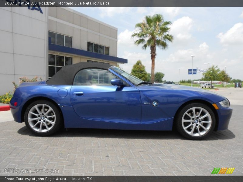 Montego Blue Metallic / Beige 2007 BMW Z4 3.0i Roadster