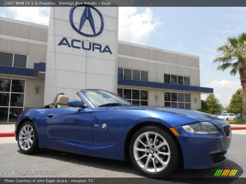 Montego Blue Metallic / Beige 2007 BMW Z4 3.0i Roadster